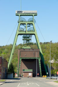 View of the winding tower of the coal mine Prosper- Haniel, Bottrop, North Rhine-Westphalia, Germany View of the winding tower of the coal mine Prosper- Haniel, Bottrop, North Rhine-Westphalia, Germany